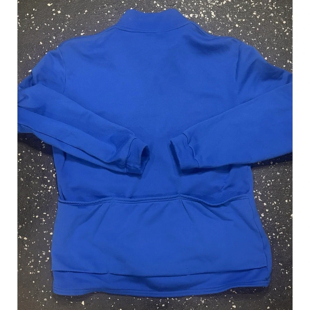 Bellwether Blue Quarter Zip Pullover Cycling Jacket USA Made Slim Medium Bycicle